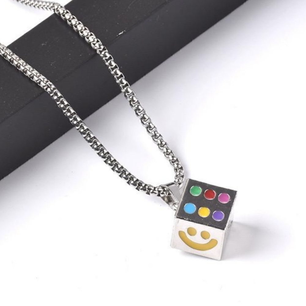 Brand New Funny Dice Silver Necklace